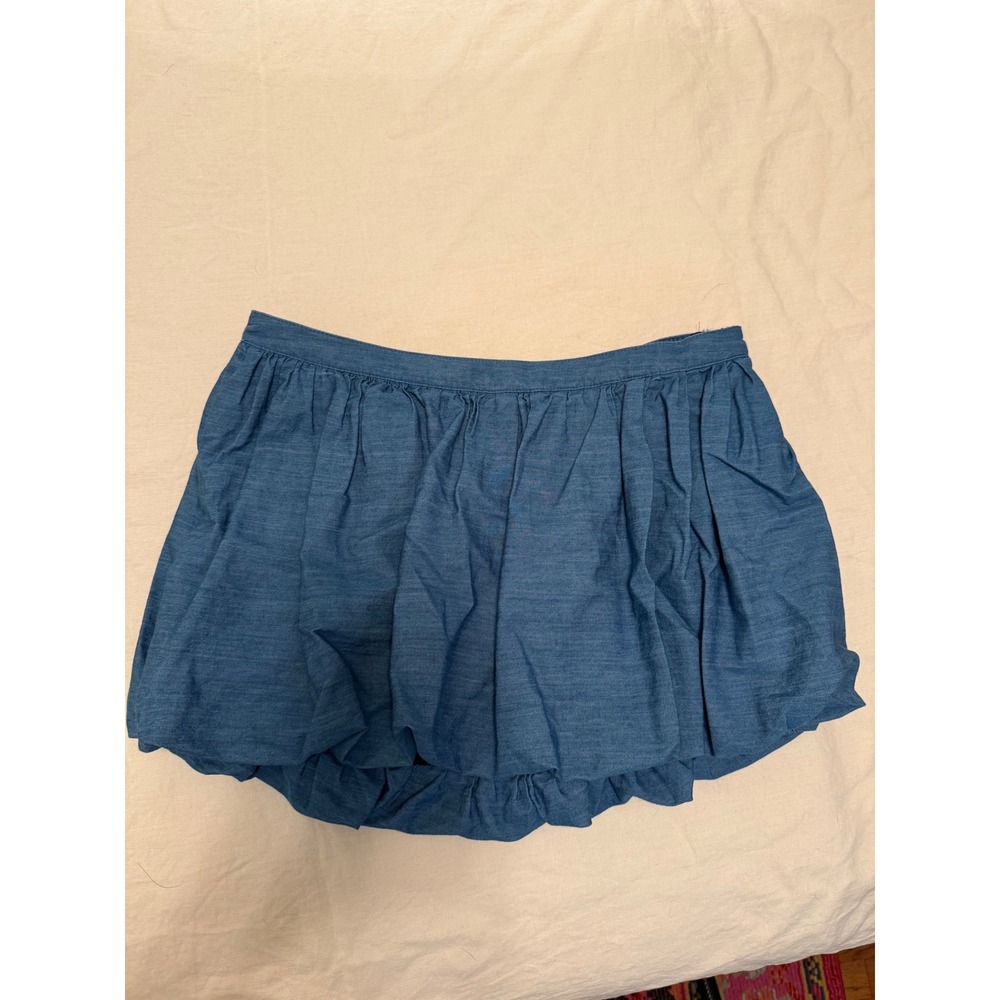 Hollister Blue Chambray Bubble Skort Mini‎ Skirt with Shorts Womens Size Medium